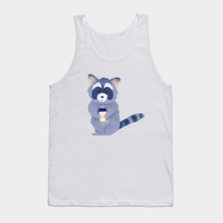 Raccoon with coffee, (he needs his coffee) Tank Top